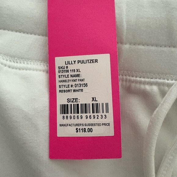 NWT Lilly Pulitzer white XL Jogger Pants - Picture 6 of 9